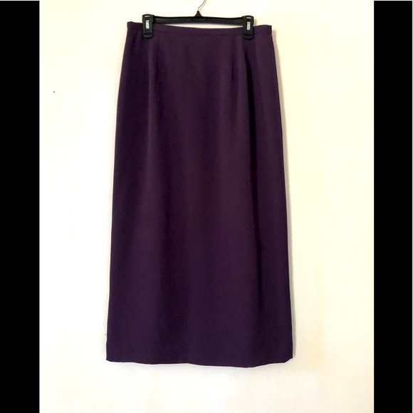 TA Travis Ayers maxi skirt size 12 pencil skirt lightweight lined eggplant tone - Picture 1 of 10